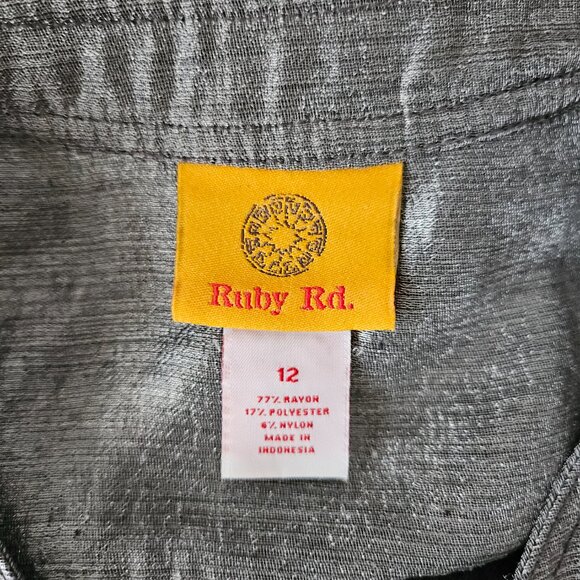 Ruby Rd. Metallic Silver Textured Button-Front Jacket – Size 12 - Picture 4 of 6